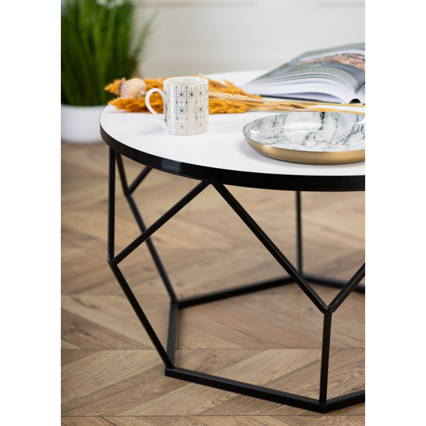 Klubska mizica DIAMOND 40x70 cm bela/črna