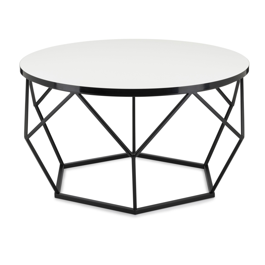 Klubska mizica DIAMOND 40x70 cm bela/črna