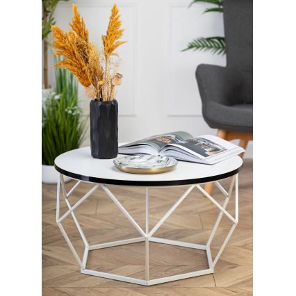 Klubska mizica DIAMOND 40x70 cm črna/bela