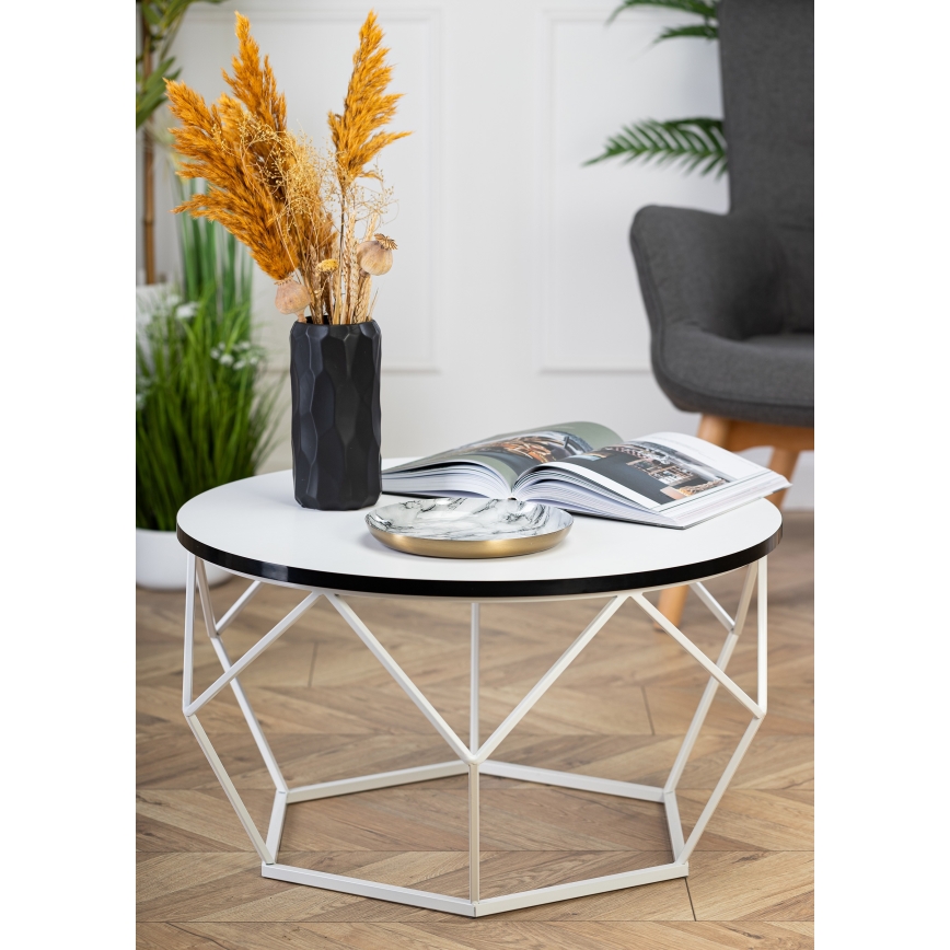 Klubska mizica DIAMOND 40x70 cm črna/bela