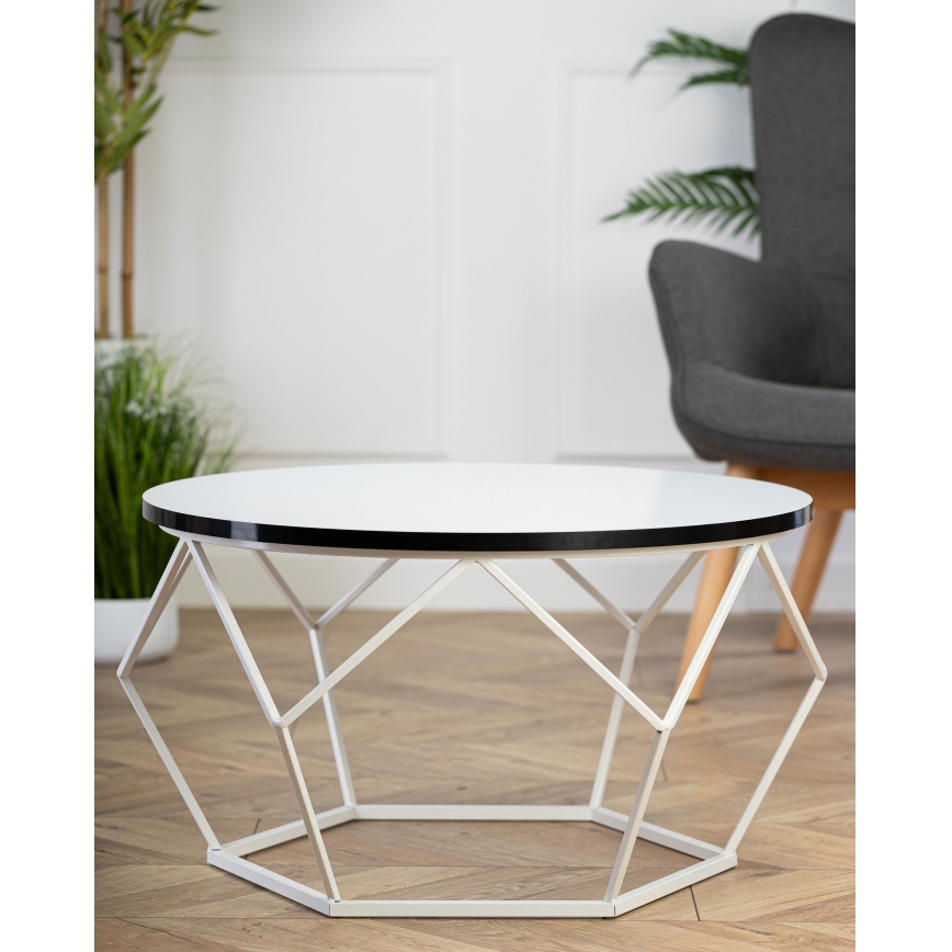 Klubska mizica DIAMOND 40x70 cm črna/bela