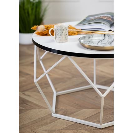 Klubska mizica DIAMOND 40x70 cm črna/bela