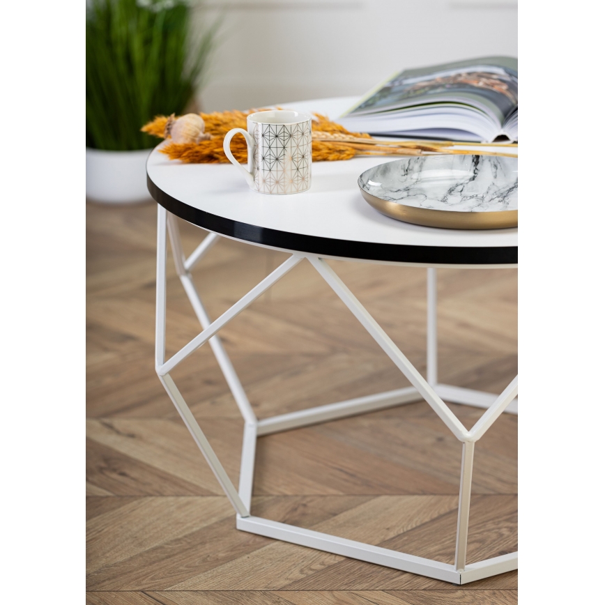 Klubska mizica DIAMOND 40x70 cm črna/bela