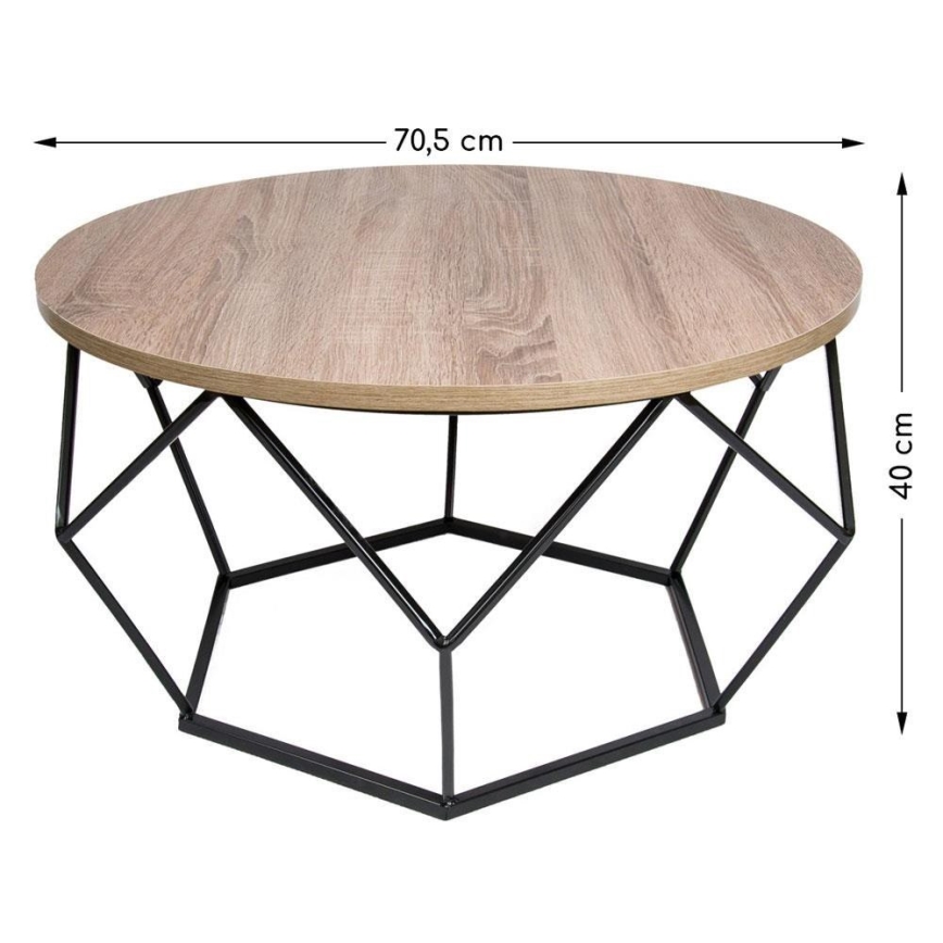 Klubska mizica DIAMOND 40x70 cm črna/rjava