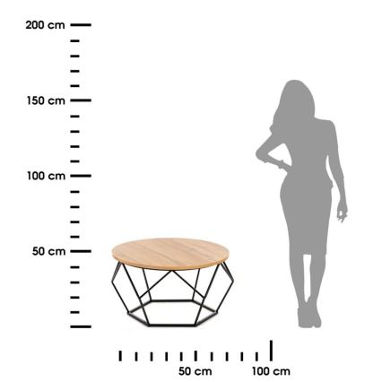 Klubska mizica DIAMOND 40x70 cm črna/rjava