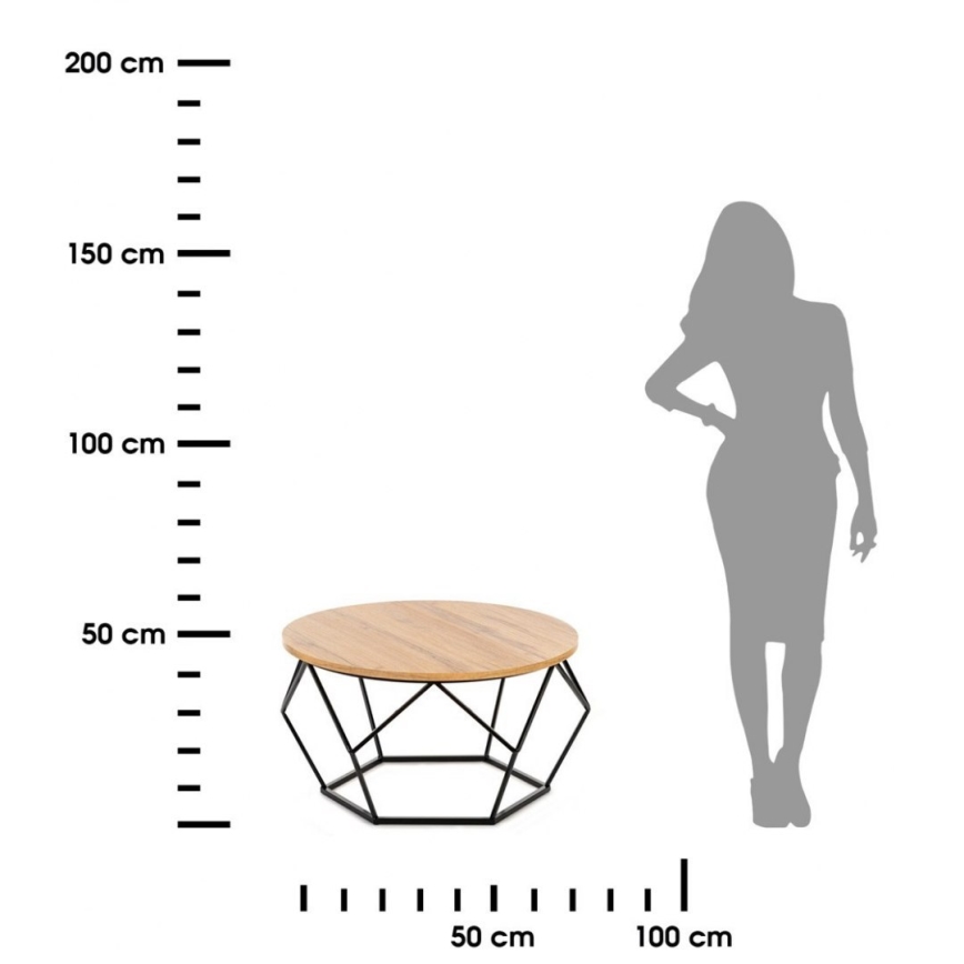Klubska mizica DIAMOND 40x70 cm črna/rjava