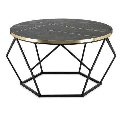 Klubska mizica DIAMOND 40x70 cm črna/zlata