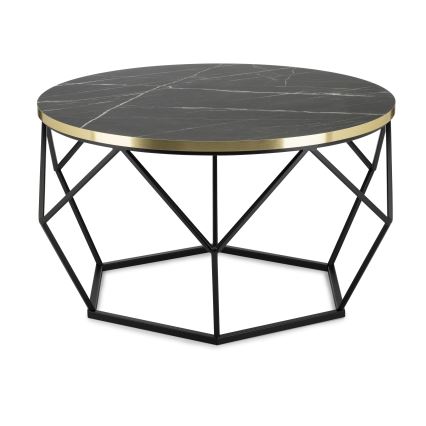 Klubska mizica DIAMOND 40x70 cm črna/zlata