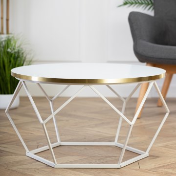 Klubska mizica DIAMOND 40x70 cm zlata/bela