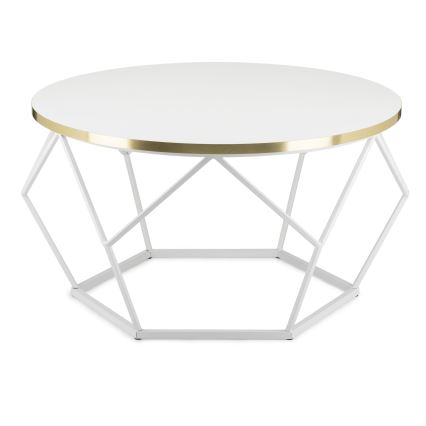 Klubska mizica DIAMOND 40x70 cm zlata/bela