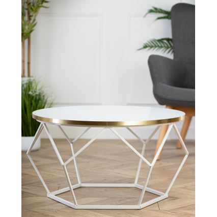 Klubska mizica DIAMOND 40x70 cm zlata/bela