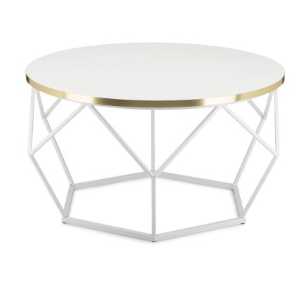 Klubska mizica DIAMOND 40x70 cm zlata/bela