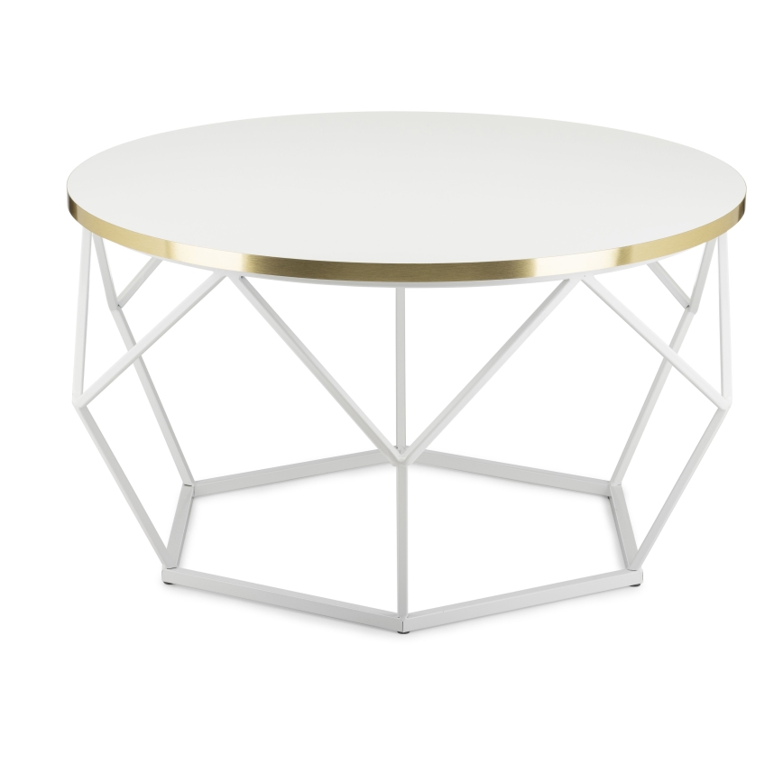 Klubska mizica DIAMOND 40x70 cm zlata/bela