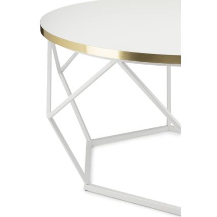 Klubska mizica DIAMOND 40x70 cm zlata/bela