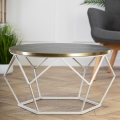 Klubska mizica DIAMOND 40x70 cm zlata/črna/bela