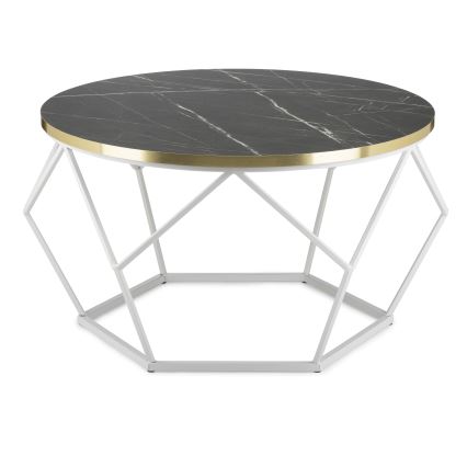 Klubska mizica DIAMOND 40x70 cm zlata/črna/bela