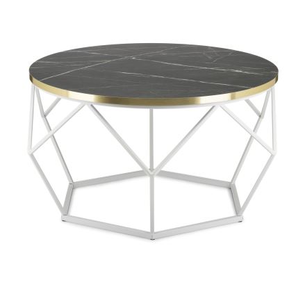 Klubska mizica DIAMOND 40x70 cm zlata/črna/bela