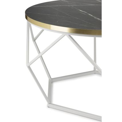 Klubska mizica DIAMOND 40x70 cm zlata/črna/bela