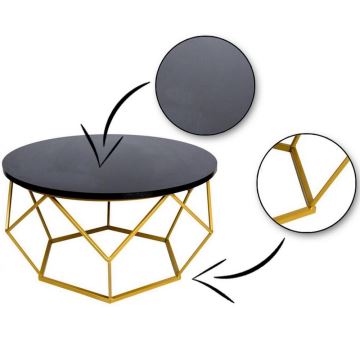 Klubska mizica DIAMOND 40x70 cm zlata/črna