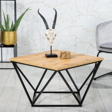 Klubska mizica DIAMOND 60x60 cm črna/rjava