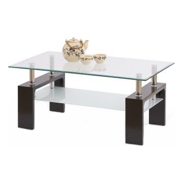 Klubska mizica DIANA 45x100 cm wenge/prozorna