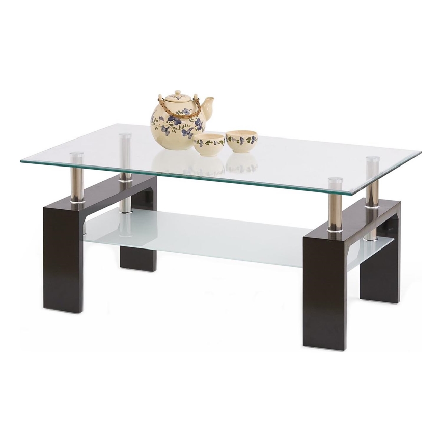 Klubska mizica DIANA 45x100 cm wenge/prozorna