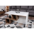 Klubska mizica DILAY 52x100 cm rjava/bela