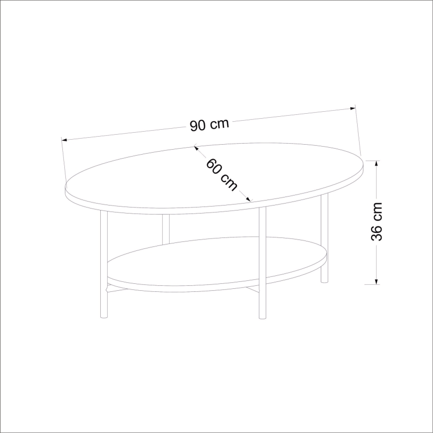 Klubska mizica ELIS 36x90 cm hrast/bela