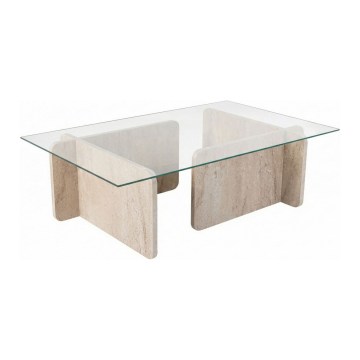Klubska mizica ESCAPE 105x65 cm bež/prozorna