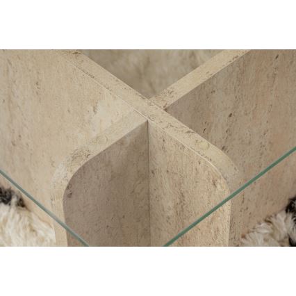 Klubska mizica ESCAPE 105x65 cm bež/prozorna