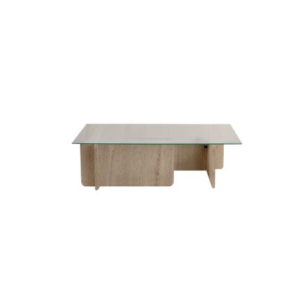 Klubska mizica ESCAPE 105x65 cm bež/prozorna
