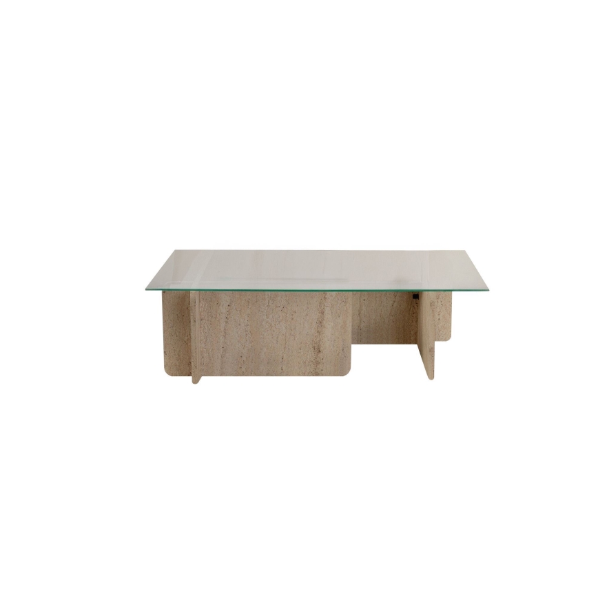 Klubska mizica ESCAPE 105x65 cm bež/prozorna