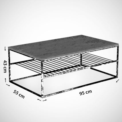 Klubska mizica ETNA 43x95 cm črna