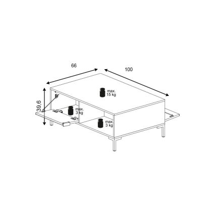 Klubska mizica FLOP črna