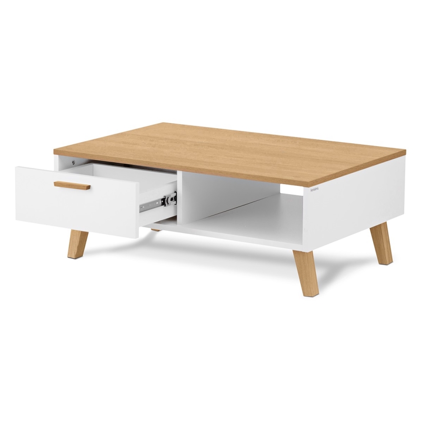 Klubska mizica FRISK 35x90 cm naravni hrast/bela