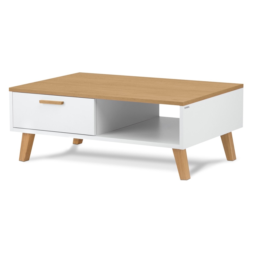 Klubska mizica FRISK 35x90 cm naravni hrast/bela