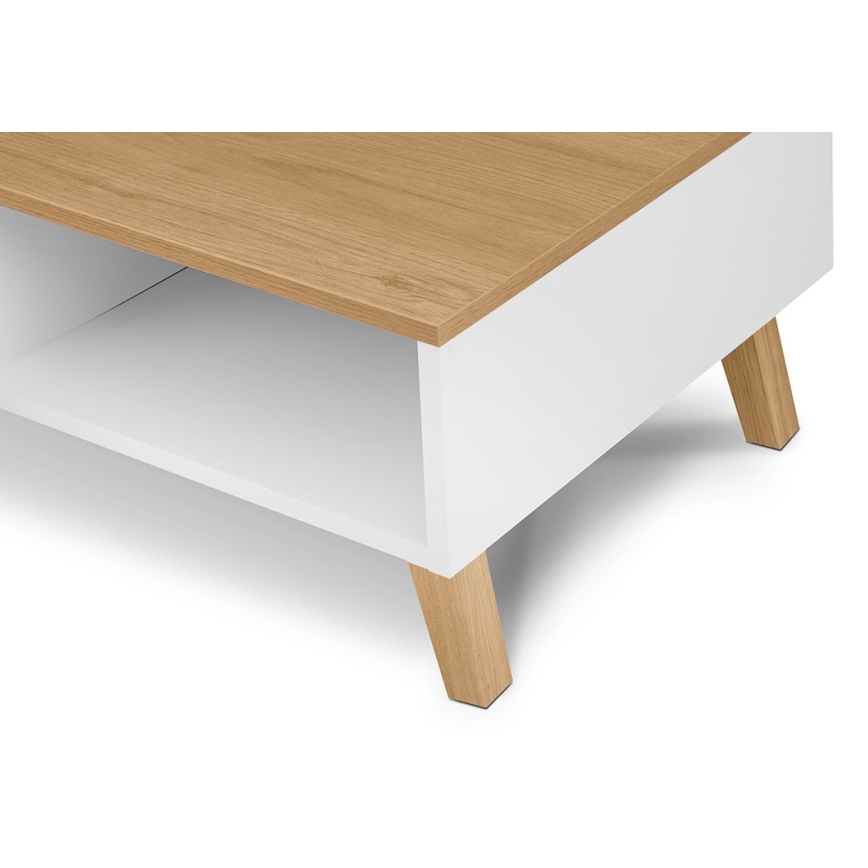 Klubska mizica FRISK 35x90 cm naravni hrast/bela