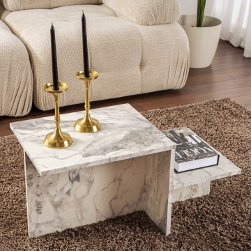 Klubska mizica HARMONY 40x80 cm marmor decor