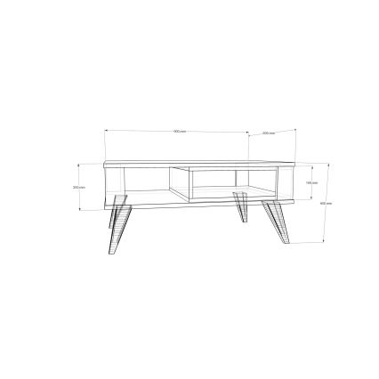 Klubska mizica IONIS 40x90 cm rjava/bela