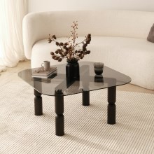Klubska mizica KEI 40x80 cm rjava/črna