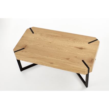 Klubska mizica LAVIDA 43x110 cm zlat hrast/črna