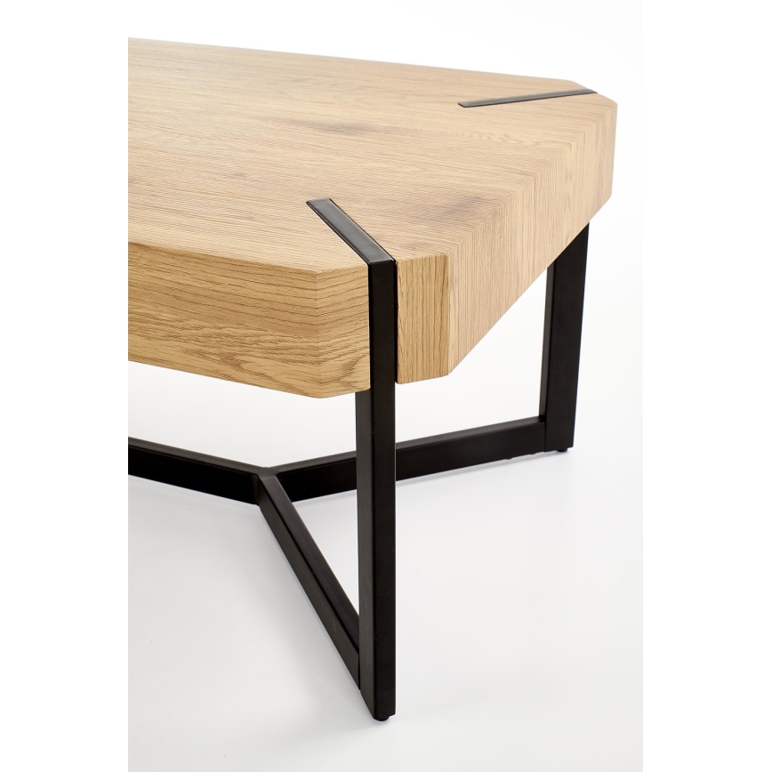 Klubska mizica LAVIDA 43x110 cm zlati hrast/črna