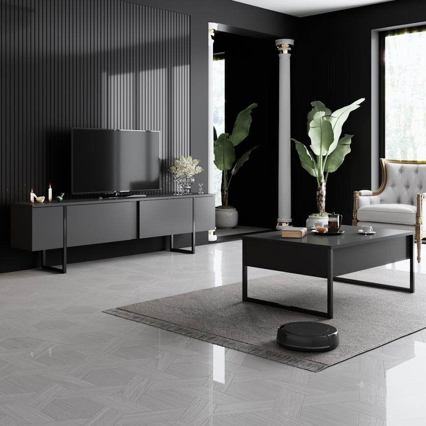Klubska mizica LUXE 40x90 cm antracit/črna