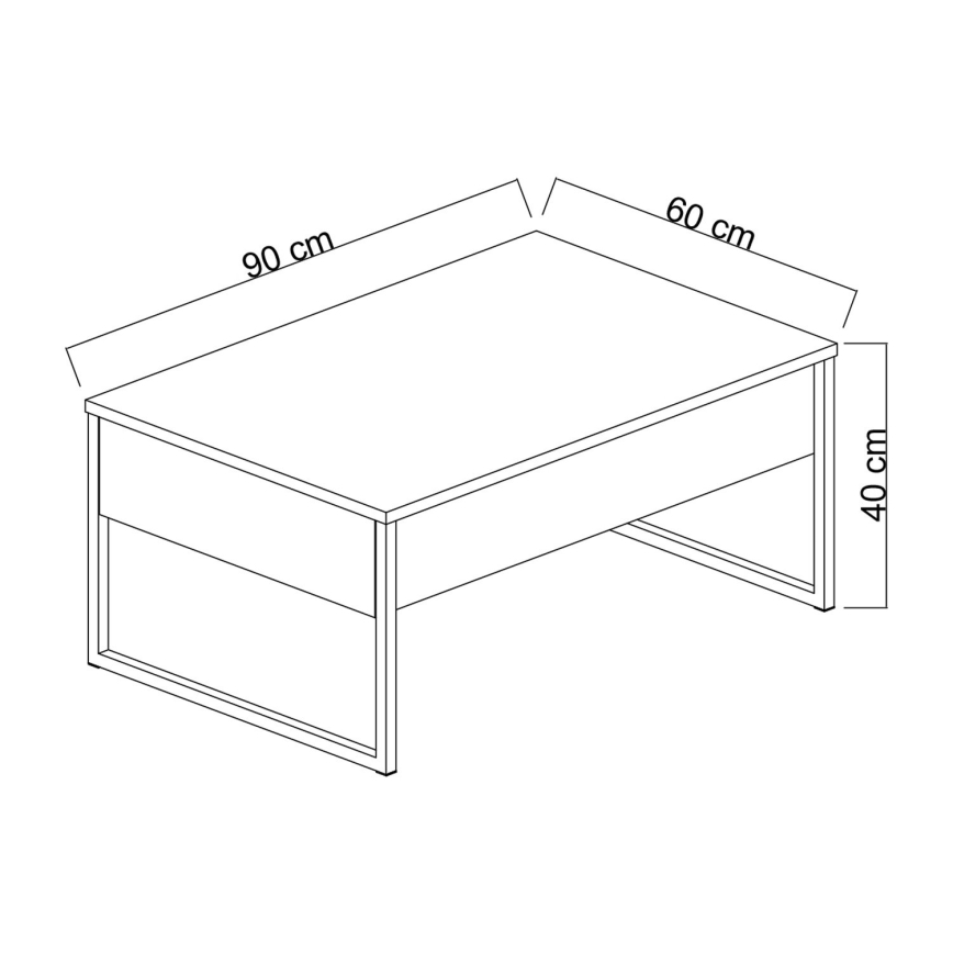 Klubska mizica LUXE 40x90 cm oreh/črna