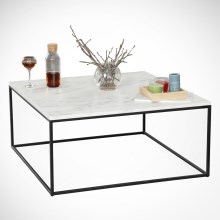 Klubska mizica MARMO 43x75 cm črna/bela