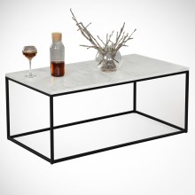 Klubska mizica MARMO 43x95 cm črna/bela