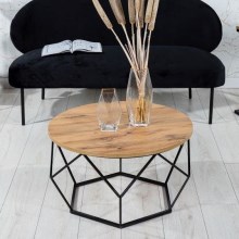 Klubska mizica MARMUR 40x70 cm črna/rjava