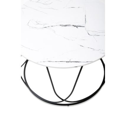 Klubska mizica NUBIRA 41x60 cm črna/marmor decor