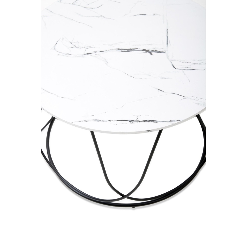 Klubska mizica NUBIRA 41x60 cm črna/marmor decor