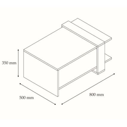 Klubska mizica OVA 35x80 cm rjava/antracit